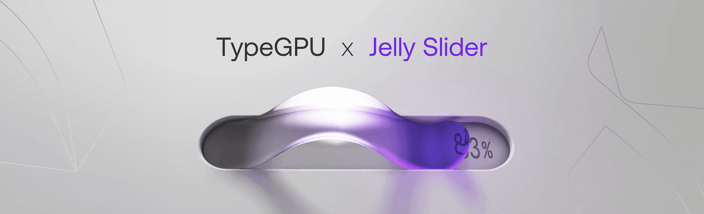 TypeGPU x Jelly Slider graphic with a glossy purple slider at 93 percent
