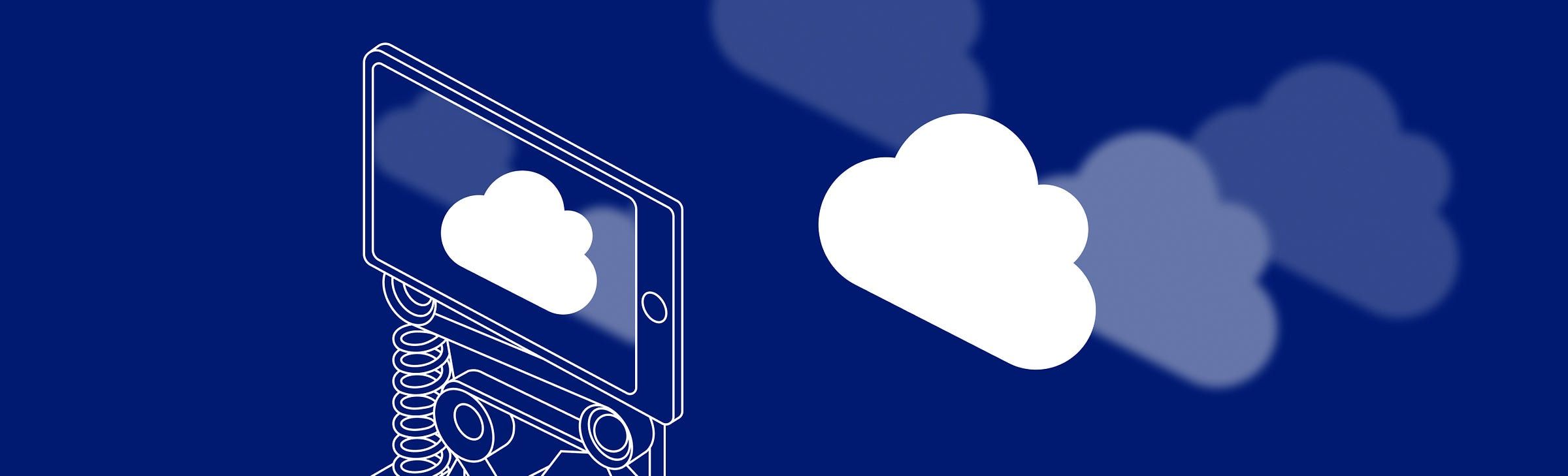 Phone-powered mechanical device with cloud icons