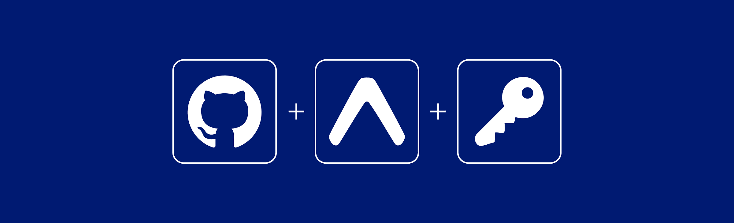 GitHub, Expo, and key icons on a blue background